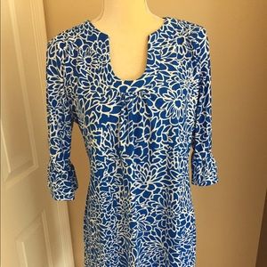 Blue Patterned Floral Dress